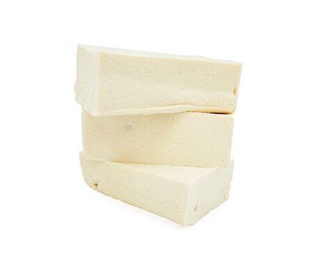 cube tofu isolated on white background.の写真素材