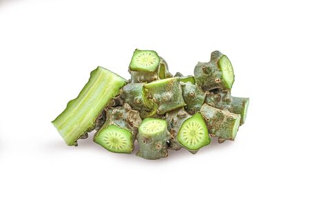 Tinospora cordifolia herb isolated on white background.の写真素材