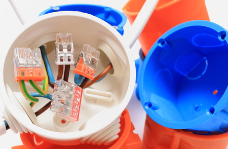Copper wire connections in electrical box and components for use in electrical installations,...