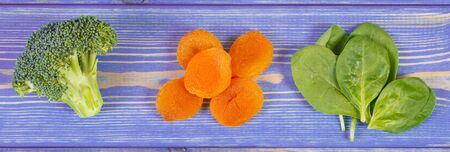 Ingredients or products containing calcium and dietary fiber, natural sources of minerals, healthy lifestyle and nutritionの写真素材