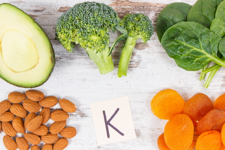 Natural ingredients or products as source potassium, vitamin K, minerals and dietary fiber, healthy...