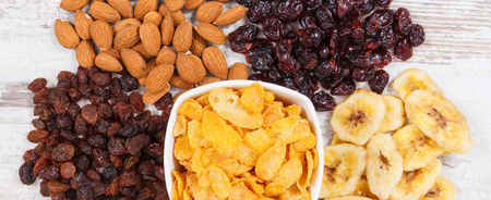 Ingredients or products as source carbohydrates, dietary fiber, vitamins and minerals, concept of...