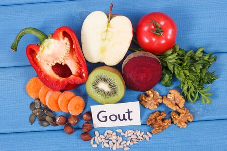 Natural food for kidneys health and gout inflammation. Concept of healthy eating as source natural...