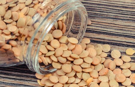 Heap of green lentil. Healthy eating containing natural vitamins and minerals