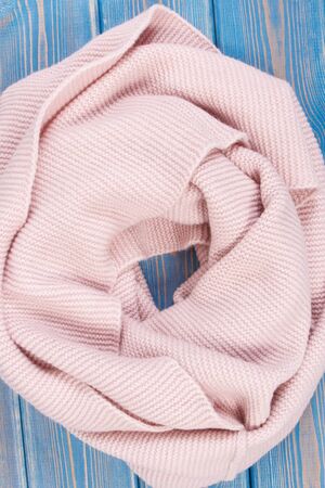 Womanly shawl or scarf for autumn or winter, warm clothing conceptの写真素材