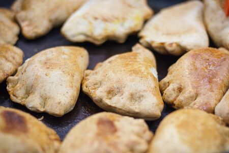Fresh prepared homemade fried dumplings. Traditional polish food