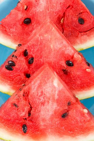 Fresh juicy watermelon as source natural vitamins and minerals, concept of healthy dessertの写真素材