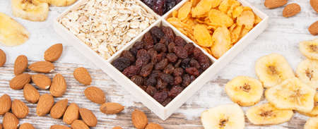 Healthy ingredients or products as source carbohydrates, dietary fiber, vitamins and minerals,...