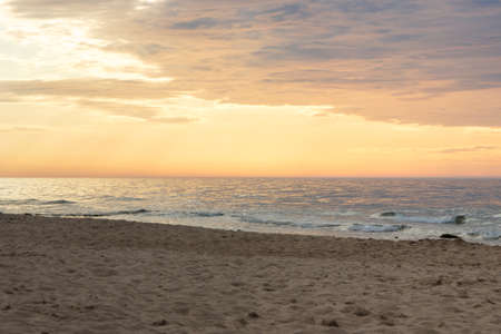 View on landscape of sunset at beach. Travel and tourism conceptの写真素材