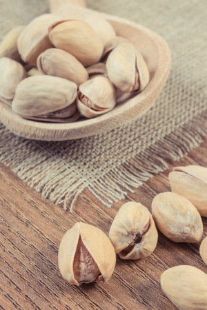 Pistachio nuts as source natural vitamins and minerals. Healthy eatingの写真素材