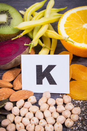 Nutritious healthy eating containing natural vitamin K, potassium and mineralsの写真素材