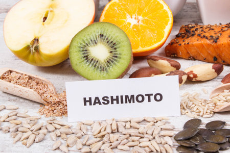 Nutritious natural products and ingredients as source vitamins for healthy thyroidの写真素材
