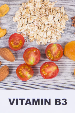 Nutritious food containing natural niacin, dietary fiber and other vitamins or minerals. healthy eatingの写真素材