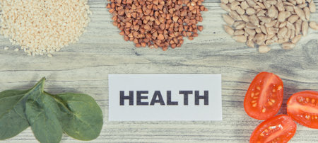 Food containing natural folic acid, dietary fiber and other vitamins or minerals. Healthy eatingの写真素材