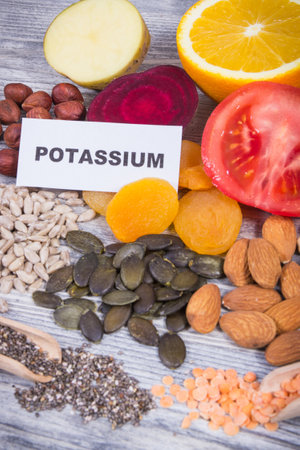 Healthy nutritious eating containing natural potassium, vitamin K, minerals and dietary fiberの写真素材