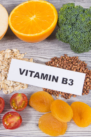 Various products or ingredients as source natural vitamin B3 and other mineralsの写真素材