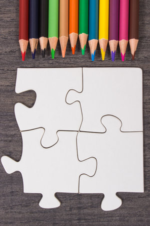 Colorful stationery accessories and school supplies using for learning and developing creativity and kids motor skillsの写真素材