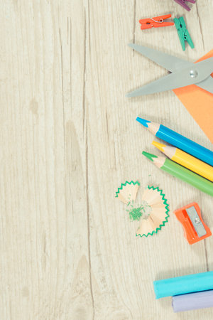 Stationery accessories used for learning at school or preschool. Development of creativity, logical...
