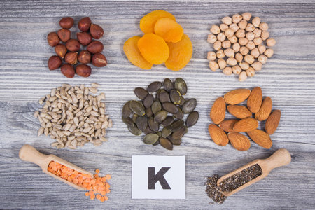 Healthy nutritious food as source natural vitamin K, dietary fiber and other various mineralsの写真素材