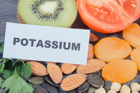 Nutritious healthy eating as source natural vitamin K, potassium and mineralsの写真素材