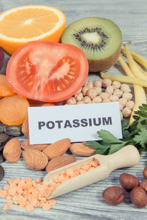 Healthy nutritious eating containing natural potassium, vitamin K, minerals and dietary fiberの写真素材