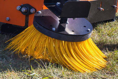 Part of sweeper using for cleaning surfaces in urban or countryside. Modern technologyの写真素材