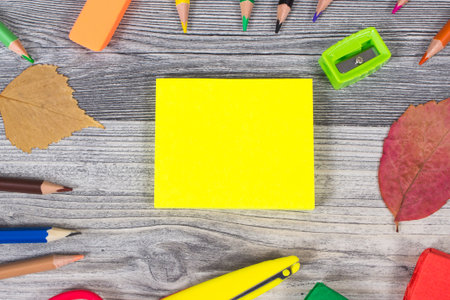 Colorful school accessories using for learning. Back to school concept. Development of creativity...