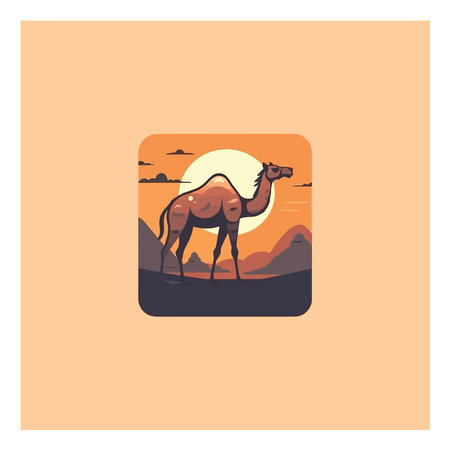 Camel design template. Camel vector illustration. Vector illustration.のイラスト素材
