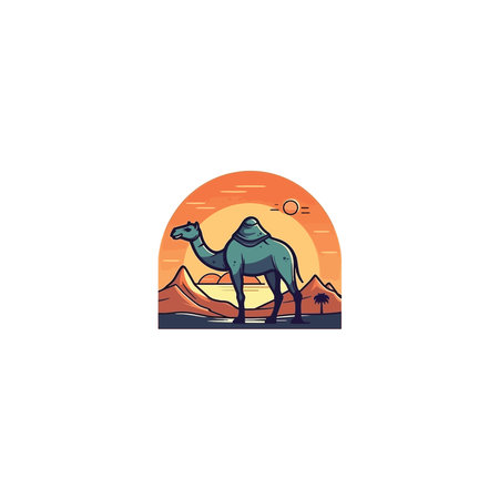 Camel design template. Desert camel design concept.のイラスト素材