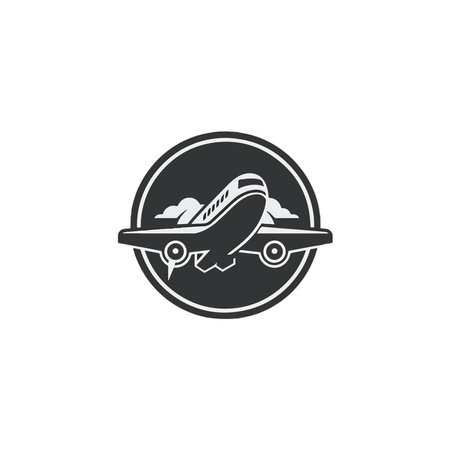 Airplane icon in flat style. Flight transport vector illustration on white isolated background. Plane business concept.のイラスト素材