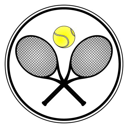 Tennis signal with two rackets and a one ball のイラスト素材