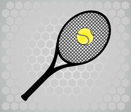 Tennis racket in gray background のイラスト素材