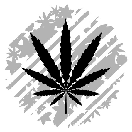 Abstract drawing of a marijuana leaf のイラスト素材