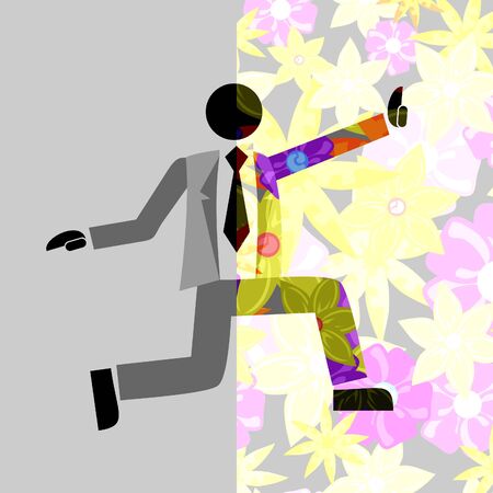 Suit with original spring design のイラスト素材