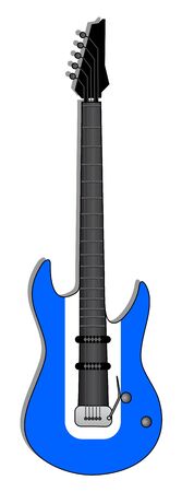 draw blue electric guitarのイラスト素材