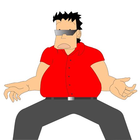 Funny picture of man caught のイラスト素材