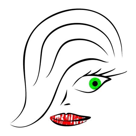 Drawing female faceのイラスト素材