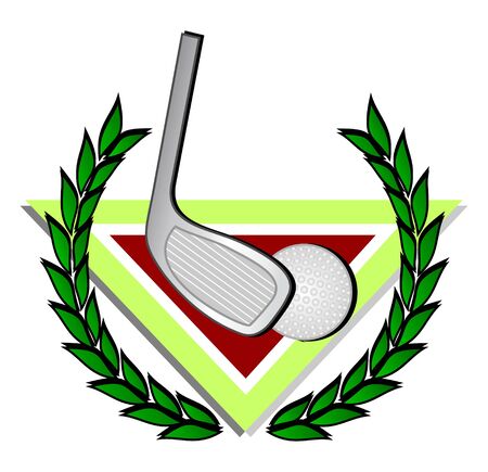 Golf ball with a crown of laurel のイラスト素材
