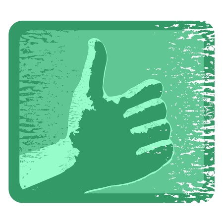 Green sticker with a hand drawn のイラスト素材
