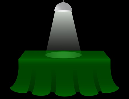Green table lighted from the roof のイラスト素材