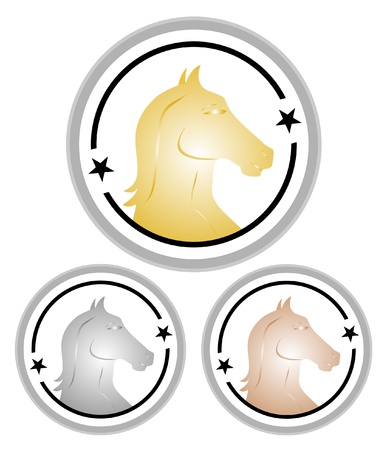 Design of medals for competition horses のイラスト素材