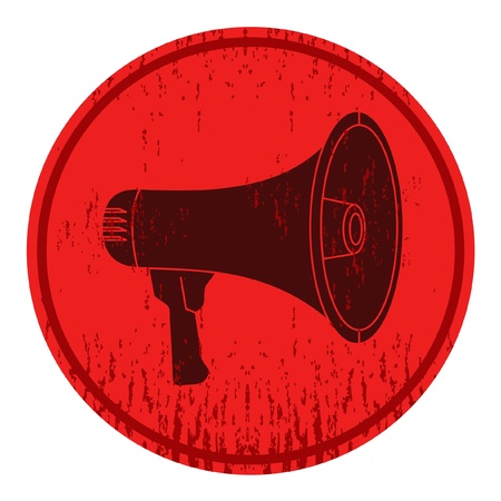 Circular sign with a picture of a megaphone のイラスト素材