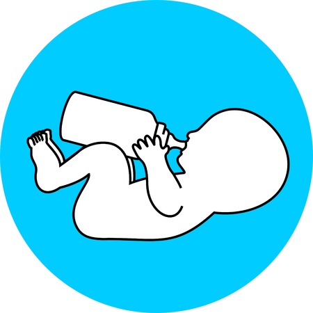 Circular sign with baby feedingのイラスト素材