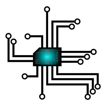 vector drawing of a futuristic chip vector drawing of a futuristic chip