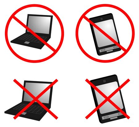 Signs prohibiting technologyのイラスト素材
