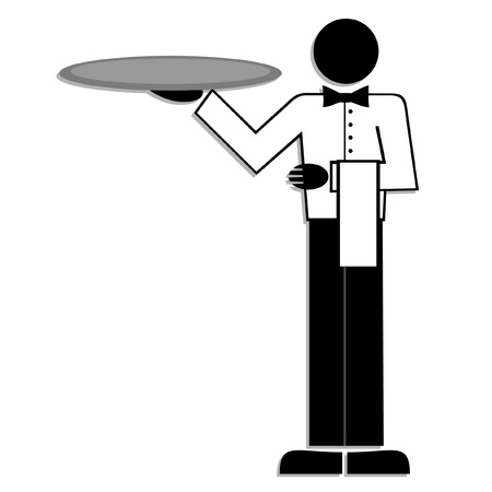 picture of a elegant waiterのイラスト素材