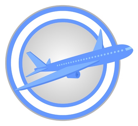 circular sign with a plane のイラスト素材