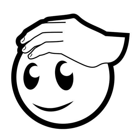 Hand and faceのイラスト素材