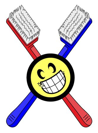 Design of two brushes for cleaning teethのイラスト素材