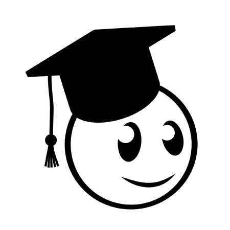Illustration of face with graduation capのイラスト素材